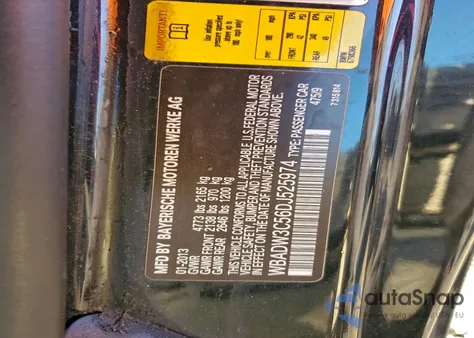 2013 BMW 328 I из США, поврежденный, VIN WBADW3C56DJ525974